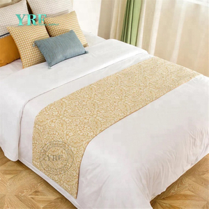 Chemin de lit décoratif de lit d'hôtel de Jacquard de lin de coton de luxe de YRF