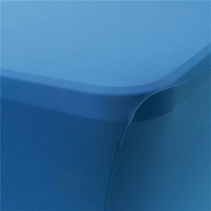 Housse de table rectangulaire extensible en spandex bleu clair 4ft/48"LX 24"WX 30"H Polyester pour hôtel