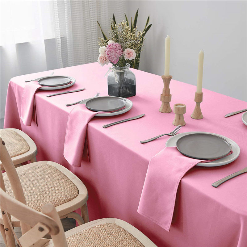 Nappes rectangulaires rose pur 70x120 pouces 100% polyester sans pli pour les mariages