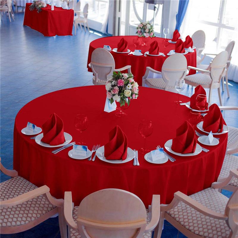 Serviettes en tissu rouge pur 17x17" pouces 100% polyester lavable et réutilisable pour restaurant