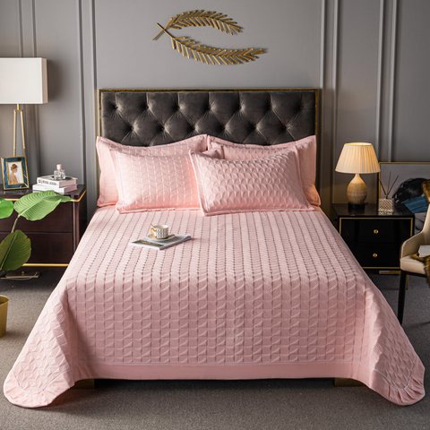 Couvre-lit d'hôtel luxueux pleine grandeur rose clair toutes saisons