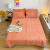 Couvre-lit de décoration de la maison Soft Queen Size Quilt Set Orange pour l'été