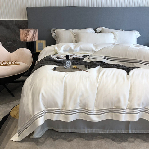 YRF100% coton hôtel utiliser jacquard 350Gsm housse de linge de lit de luxe