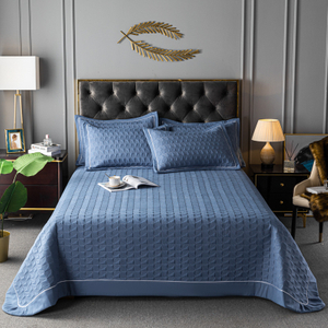 Ensemble de couvre-lit textile à la maison couverture de lit surdimensionnée réversible bleu pour toutes les saisons