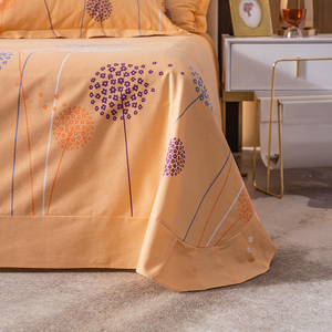Drap de lit de luxe en coton de conception moderne pour ensemble de literie imprimé orange
