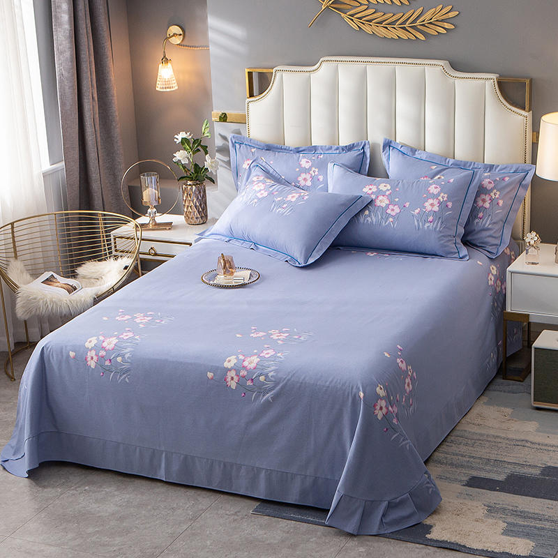 Coton de décoration à la maison imprimé confortable pour l'ensemble de drap de lit double