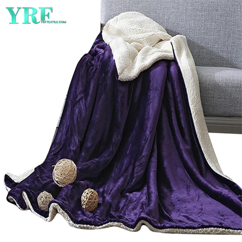 Violet chaud ultra moelleux réversible de couverture de polyester pour la taille de la reine