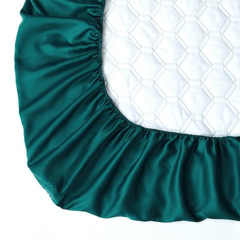 Linge de lit fin luxe Tencel drap-housse 300 fils au pouce carré California King Size vert foncé